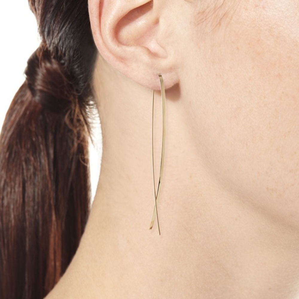 Lana 14k Elite Narrow Upside Down Hoop Earrings